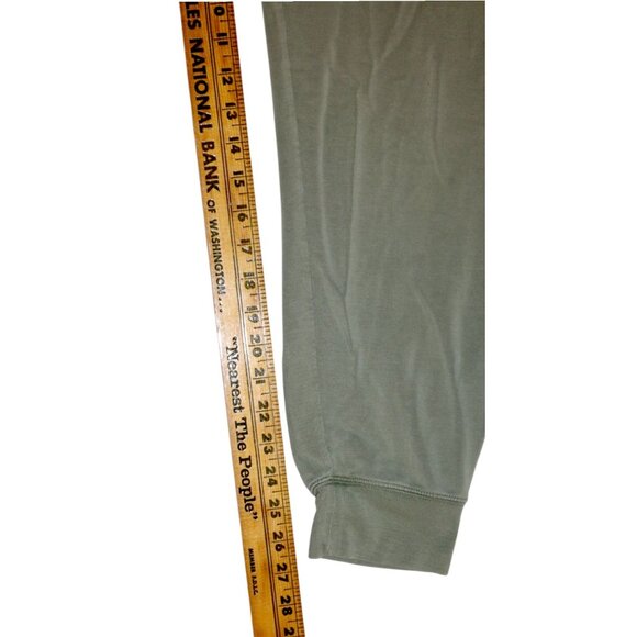 Mens Olive Green Jogger Pants With Drawstring Waist & Ribbed Ankles Athleisure - Picture 8 of 8
